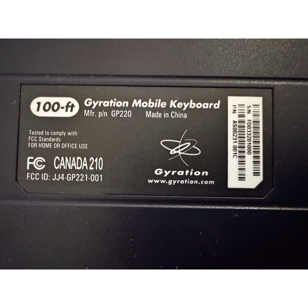 Gyration 100 Ft Wireless Compact Keyboard